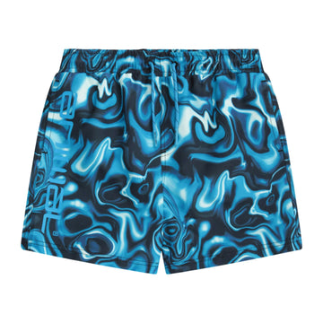 Short de Bain Enfant Jed à Motif Tourbillon Marbré – Bleu Foncé