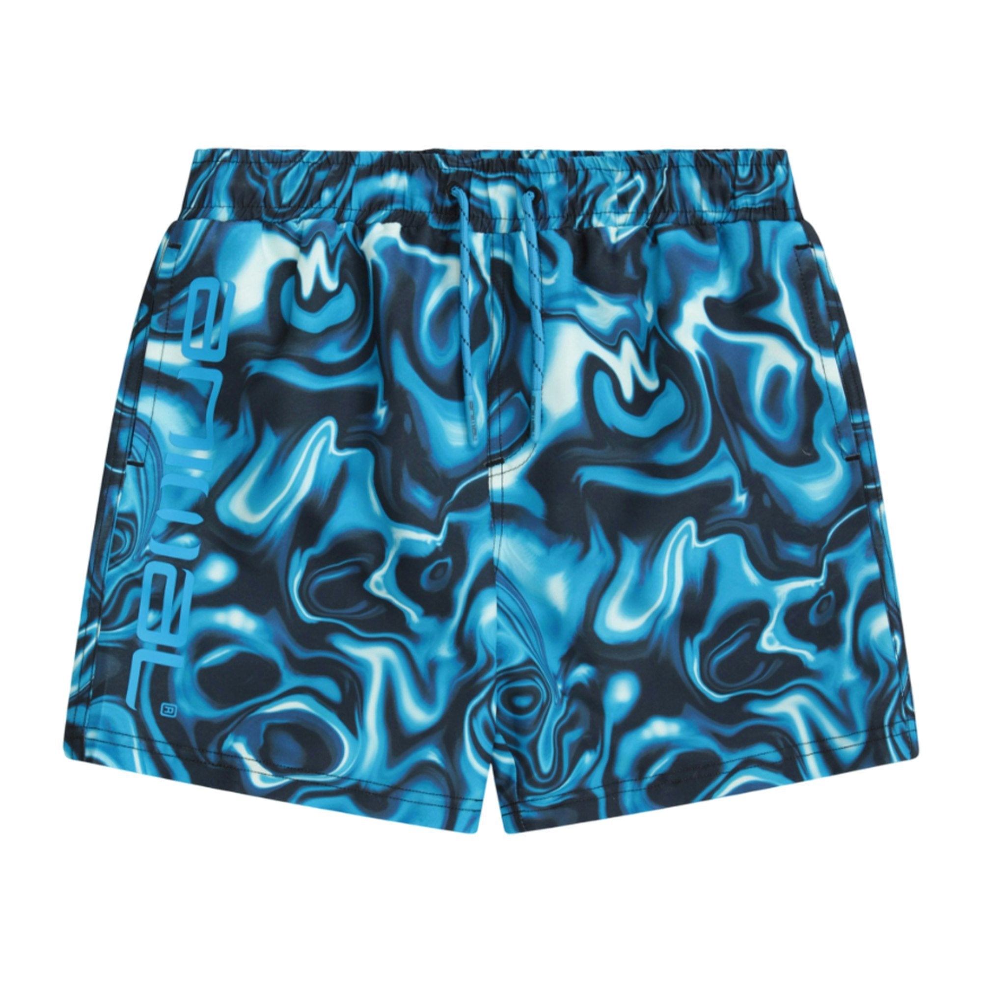 Short de Bain Enfant Jed à Motif Tourbillon Marbré – Bleu Foncé