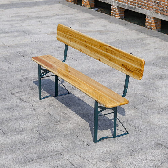Lot de 2 Bancs de Jardin Pliants avec Dossier en Bois de Cèdre – Chaises de Bar Extérieures