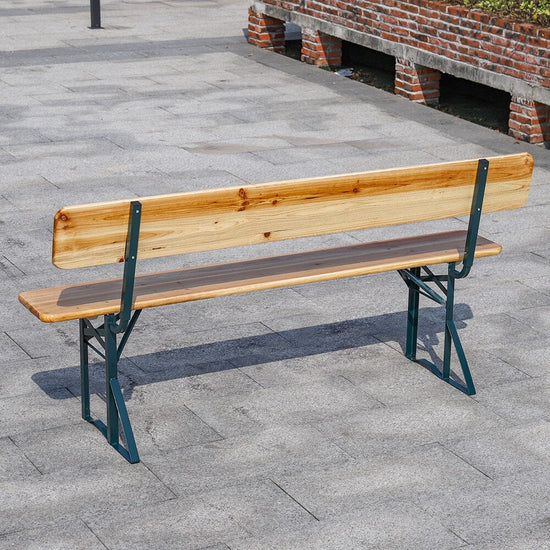 Lot de 2 Bancs de Jardin Pliants avec Dossier en Bois de Cèdre – Chaises de Bar Extérieures