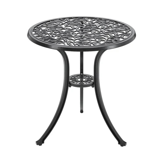 Ensemble Bistro 3 Pièces en Aluminium Noir – Table et Chaises