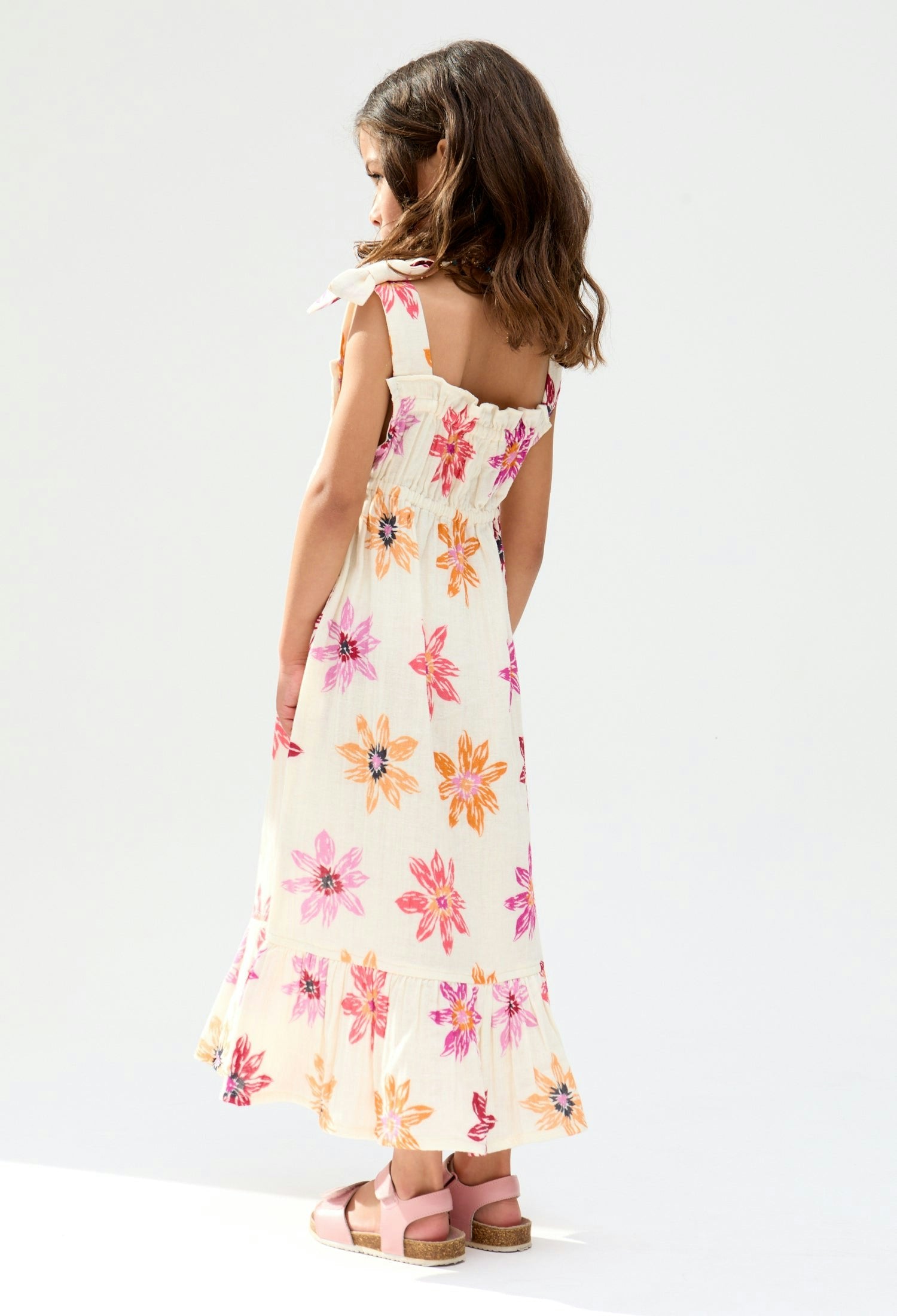 Robe Enfant Flora à Imprimé Floral Dessiné à la Main – Multicolore