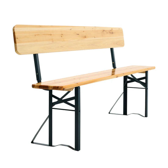 Lot de 2 Bancs de Jardin Pliants avec Dossier en Bois de Cèdre – Chaises de Bar Extérieures