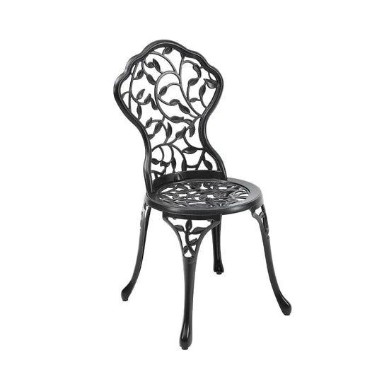 Ensemble Bistro 3 Pièces en Aluminium Noir – Table et Chaises