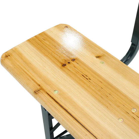 Lot de 2 Bancs de Jardin Pliants avec Dossier en Bois de Cèdre – Chaises de Bar Extérieures
