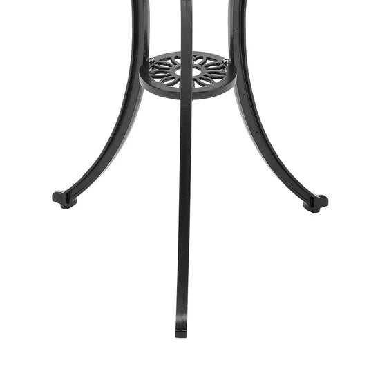 Ensemble Bistro 3 Pièces en Aluminium Noir – Table et Chaises