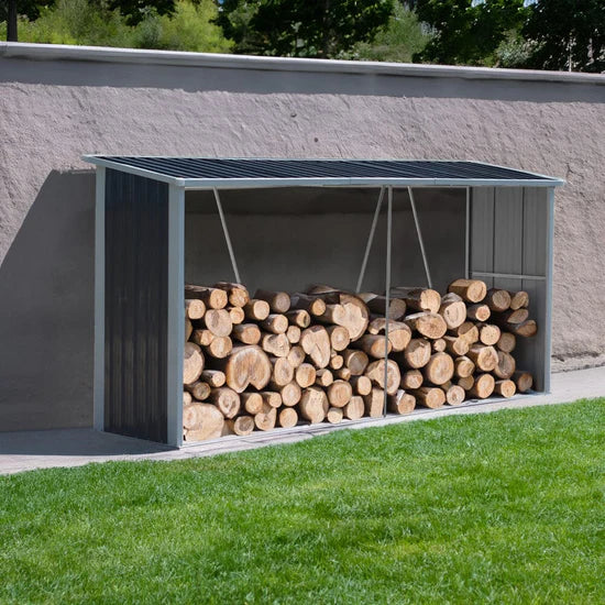 Abri de Jardin en Métal 10,9ft pour Bois de Chauffage et Outils – Vert