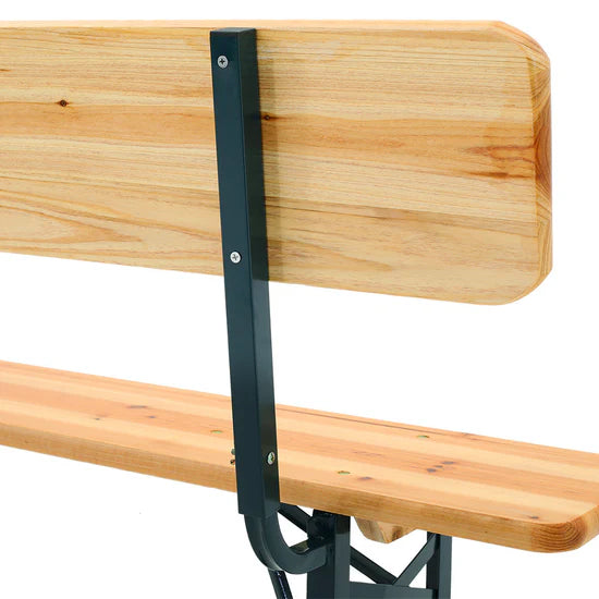 Lot de 2 Bancs de Jardin Pliants avec Dossier en Bois de Cèdre – Chaises de Bar Extérieures